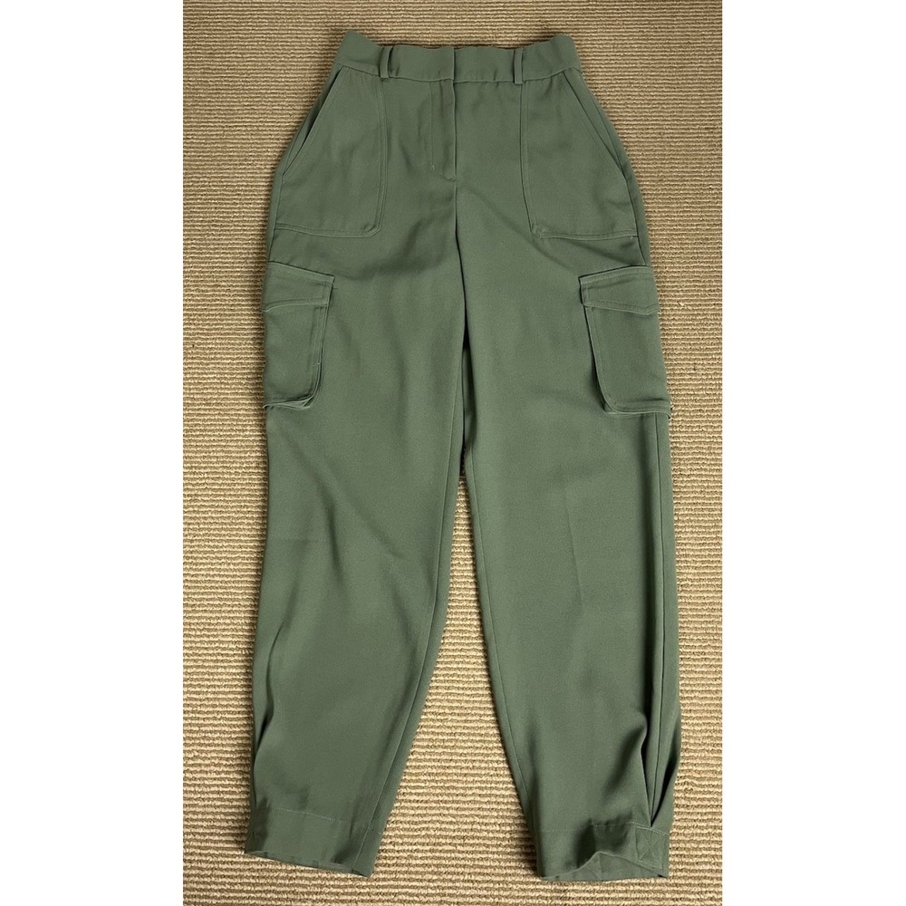 Express Ankle High Rise Green Cargo Pants Women's Size 0